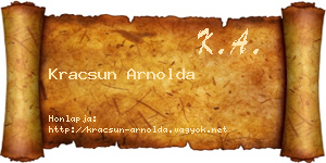 Kracsun Arnolda névjegykártya